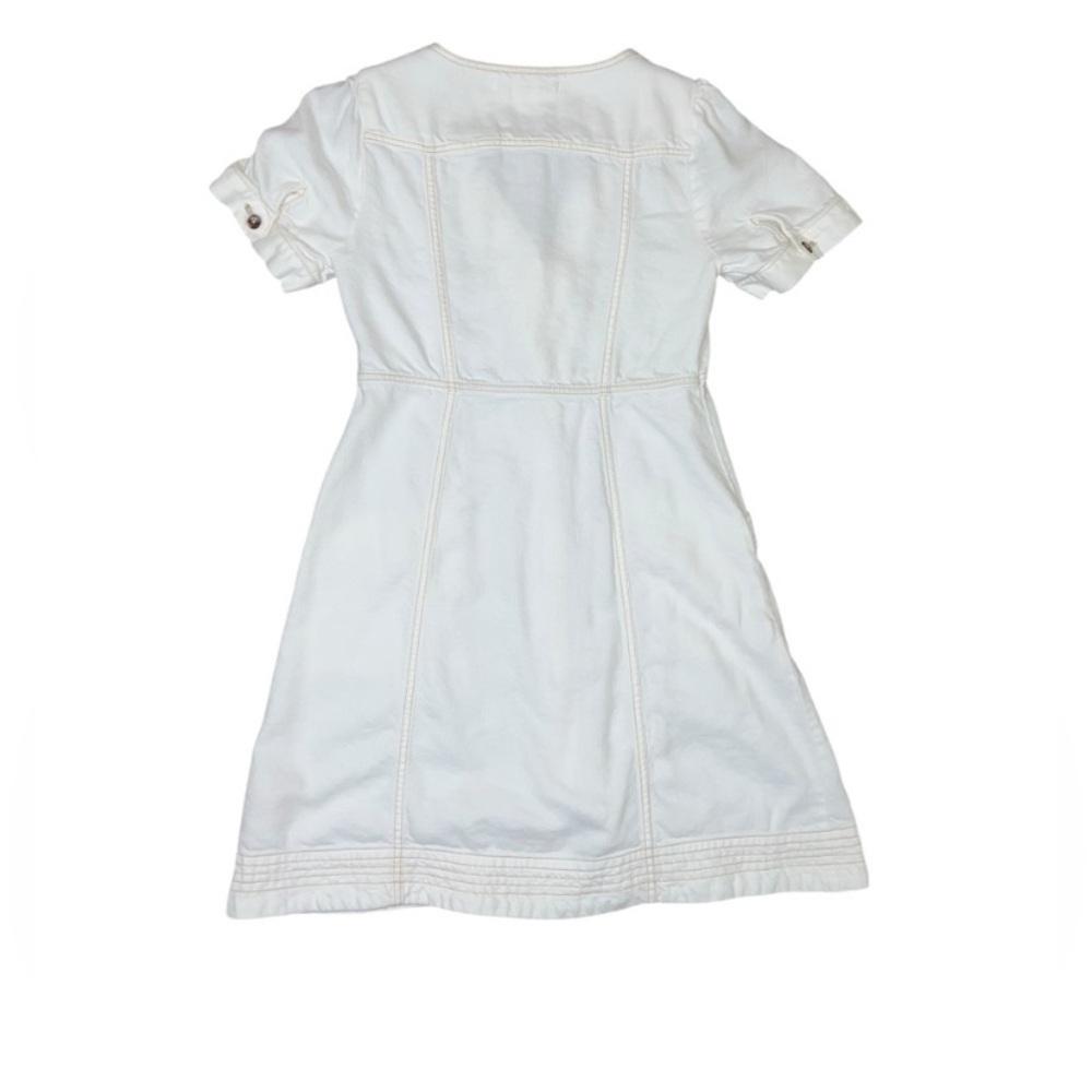 NWOT Anthropologie Pilcro Linen Blend White Button Front Dress w Pockets 8 - Picture 3 of 4